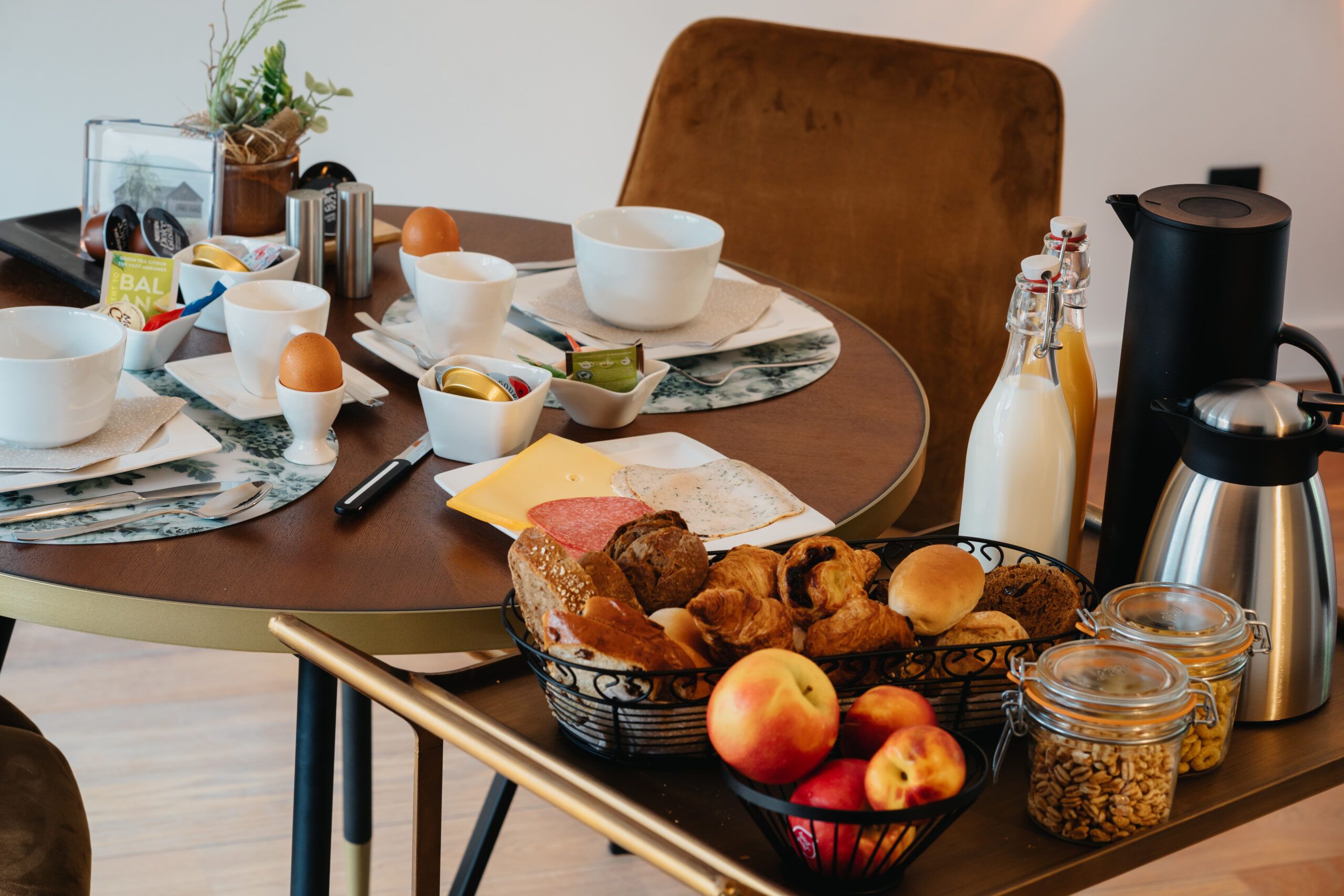 Een heerlijk vers ontbijt in je kamer of op het terras